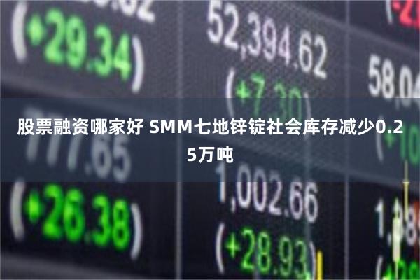 股票融资哪家好 SMM七地锌锭社会库存减少0.25万吨