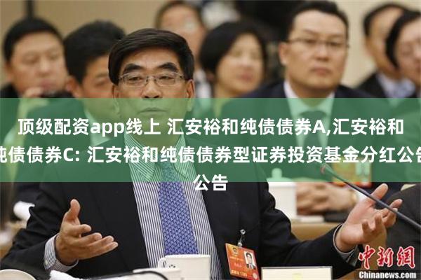 顶级配资app线上 汇安裕和纯债债券A,汇安裕和纯债债券C: 汇安裕和纯债债券型证券投资基金分红公告