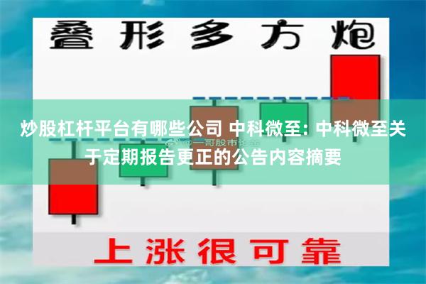 炒股杠杆平台有哪些公司 中科微至: 中科微至关于定期报告更正的公告内容摘要
