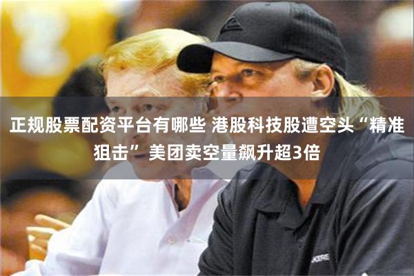 正规股票配资平台有哪些 港股科技股遭空头“精准狙击” 美团卖空量飙升超3倍